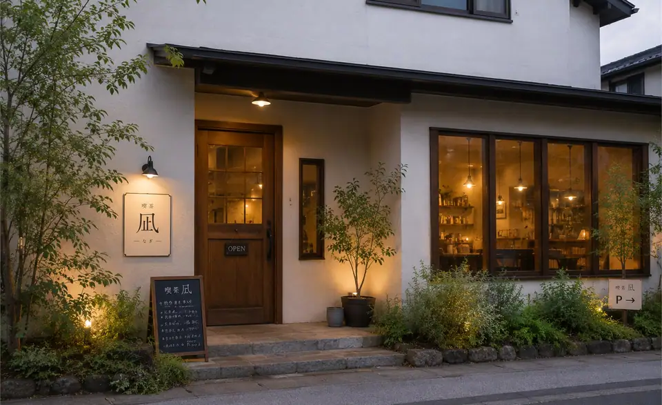 喫茶 凪の店舗ホームページ表示例