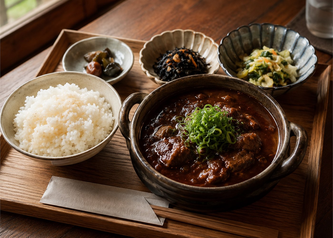 喫茶 凪の山陰和牛煮込み定食のサンプル画像